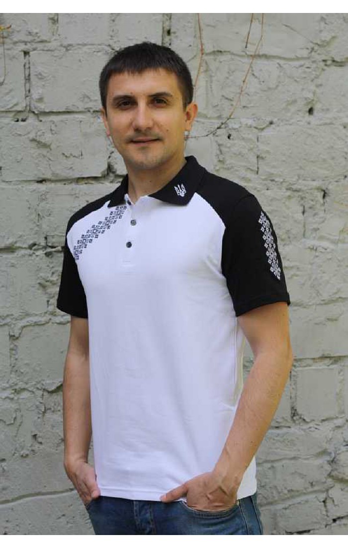 Polo with embroidery Ukraine Black and White