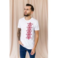 Svoboda, men's white embroidered T-shirt