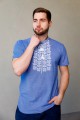 Men's Yarylo embroidered T-shirt (blue and white)