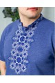 Men's embroidered shirt Zahar, blue, denim.