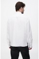 White men's embroidered shirt with white Oleksa linen embroidery 