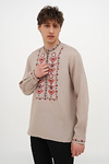 Beige men's embroidered shirt Yasen