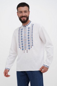 Вишиванка чоловіча Захар, білий льон