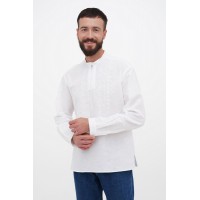Men's embroidered shirt Zakhar, white linen