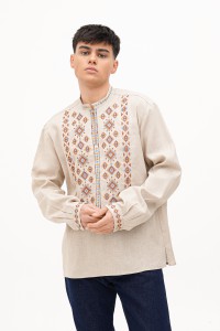 Gray embroidered jacket for men Yarema