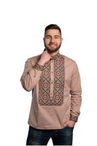 Brown embroidered shirt Alex