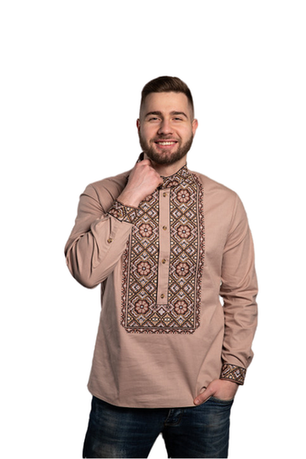 Brown embroidered shirt Oleksa