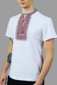 T-shirt with embroidery for men, white, Tradition