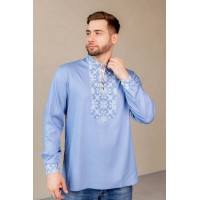 Men's blue embroidered shirt Colonel