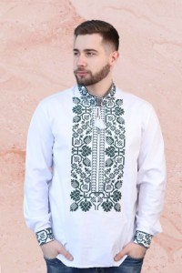 Vsevolod, white embroidered jacket with  embroidery