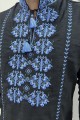 Black men's embroidered shirt with blue embroidery Zalissya