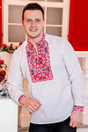 Men’s embroidered shirt with red-and-black Zhyttieslav Plus