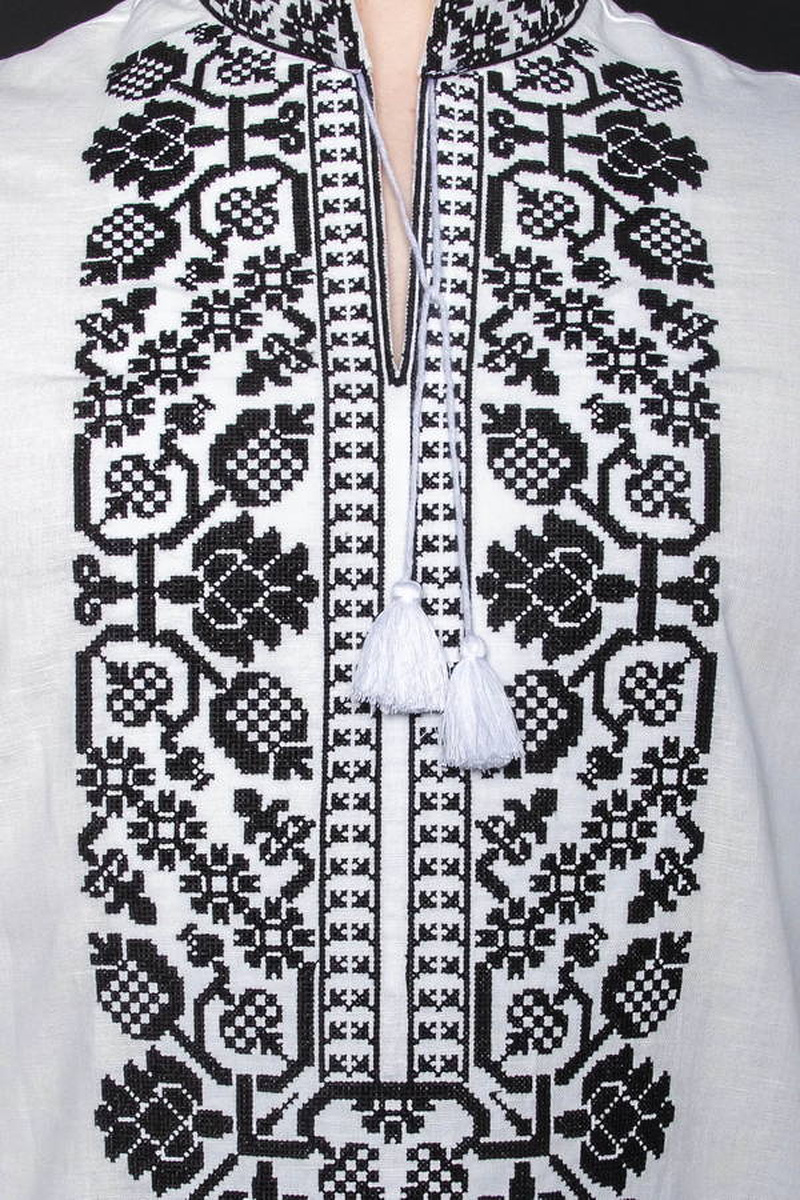 Vsevolod white embroidered shirt with black embroidery