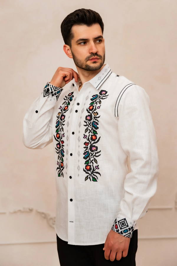 Men's vyshyvanka Myroslav, white, size XL