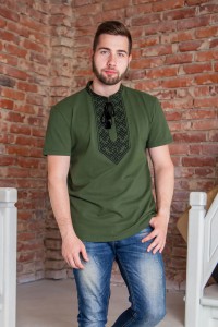 Футболка вишиванка чоловіча зелена Височінь