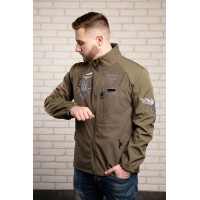 Men's khaki jacket with Falcon embroidery
