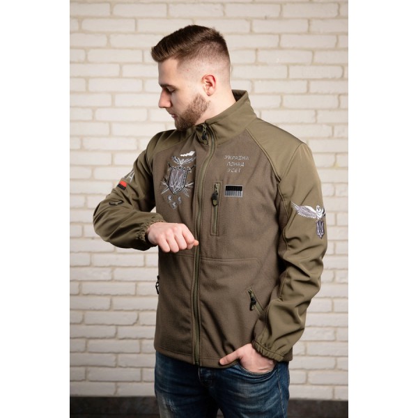 Куртка чоловіча хакі з вишивкою Укрсила, XXL Куртка чоловіча хакі з вишивкою Укрсила, XXL