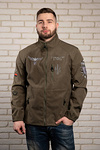 Men's khaki jacket with Falcon embroidery