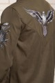 Men's khaki jacket with Falcon embroidery