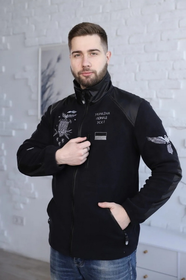 Мужской свитшот чёрный «Укрсила», XXL
