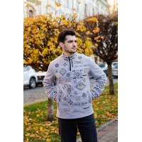 Men's fleece sweatshirt with embroidery Ustym