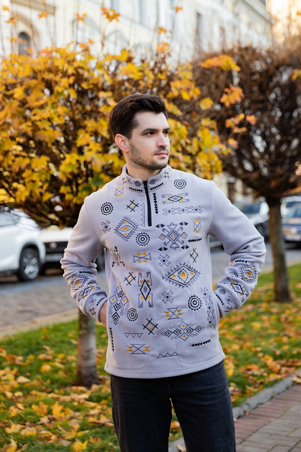 Мужское флисовое худи с вышивкой Устым, XXL