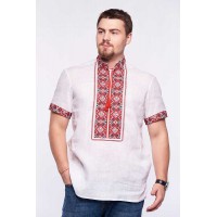 Svitozar, linen shirt with cross-stitch