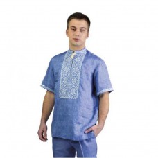 Luceslav, men's shirt made of linen jeans with short sleeves