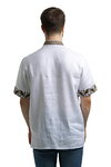 Men's white embroidered shirt with short sleeves Oak