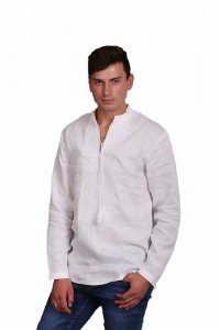 Snezhan linen men's embroidered shirt