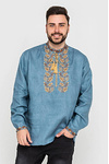 Blue embroidered shirt Oak strength
