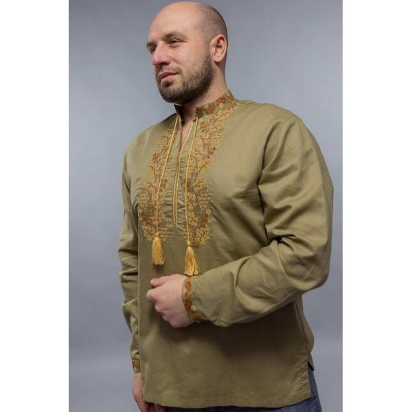 Blue embroidered shirt Oak strength