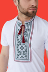 Мужская вышитая белая футболка Лесная