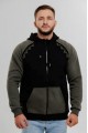 Men's warm hoodie with fleece Vohnedar khaki