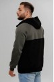 Men's warm hoodie with fleece Vohnedar khaki