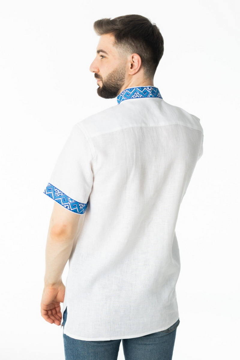 Linen shirt with blue embroidery Svitozar