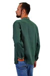 Men's embroidered shirt Bazhan green linen