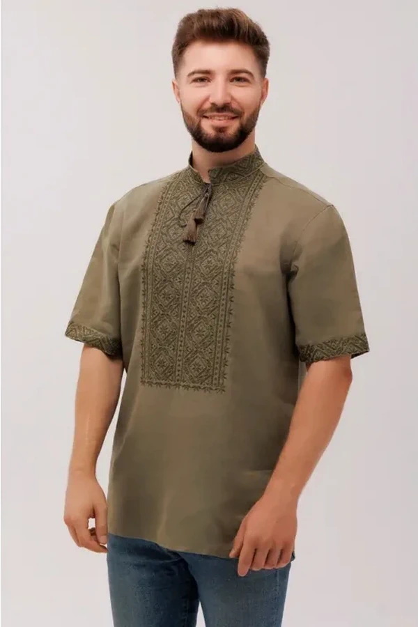 Men's embroidered shirt with short sleeves Dobromysl 