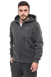Men's warm hoodie with fleece lining, Limited graphite