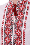 White men's embroidered shirt (vyshyvanka) with red embroidery and long sleeves Myroslav