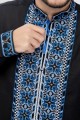 Black men's embroidered shirt with long sleeves Myroslav
