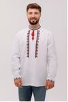 Men's embroidered shirt with long sleeves white linen Ostap