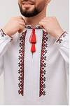Men's embroidered shirt with long sleeves white linen Ostap