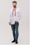 Men's embroidered shirt with long sleeves white linen Ostap