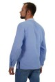 Podolyan, a vyshyvanka for a boy made of gray linen with blue embroidery