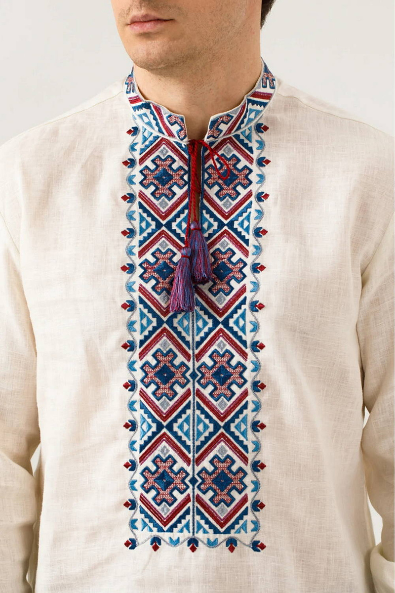 Men's vyshyvanka "Symon" made of cream-colored linen