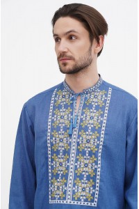 Svityaz, blue embroidered jacket with yellow embroidery