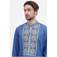 Svityaz, blue embroidered jacket with yellow embroidery