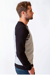 Men's gray-black sweatshirt with Diagonal embroidery