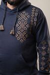 Мужской худи с начёсом Возрождение, графит с золотистым